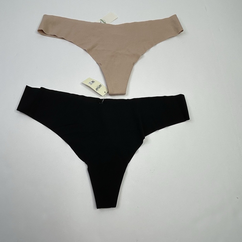 Aerie Thong Underwear Womens XL Lot of 2 ( 1 Tan‎ SuperChill + 1 Smoothez Black)